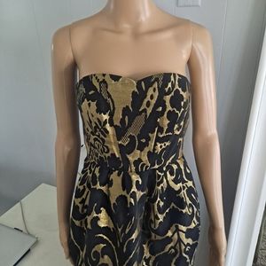 H&M black and gold evening dress
